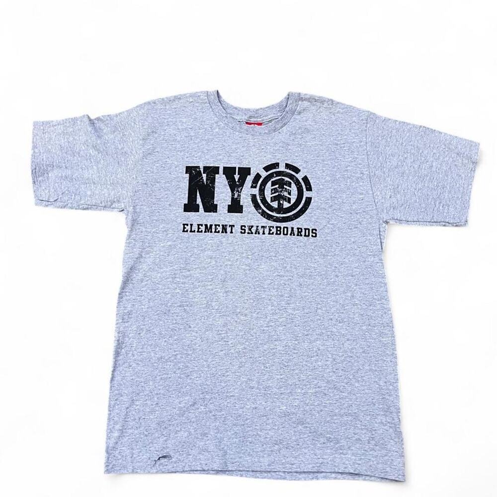 Element Skateboard Grey Vintage “NY” Skate T-shirt, Medium